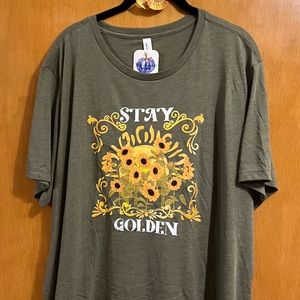 NWT Bella Canvas 2XL Tee Shirt, lightweight, tri blend & Earrings to go with.